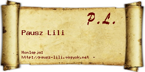 Pausz Lili névjegykártya